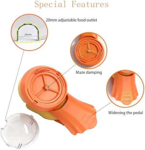 Interactive Dog and Cat Treat Dispenser - Slow Feeder Puzzle Toy | extra-large pedal, adjustable food outlet fits different kibble & treats, slow eating, mental stimulation, IQ training