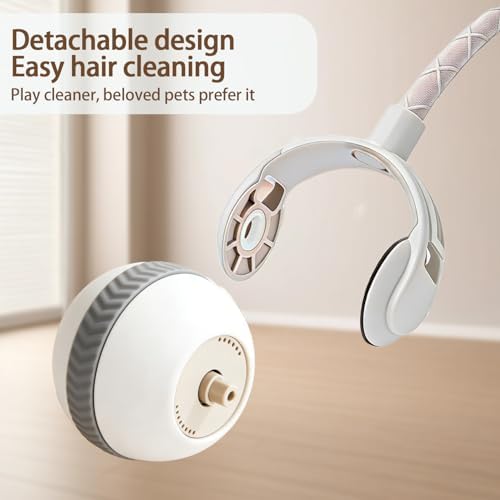 Interactive Cat Toy Ball Indoor Mouse Tail Ball for Cats (White)