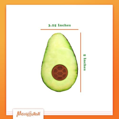 Meowijuana Knock 'n' Nibble Avocado Treat-Dispensing Cat Toy | Refillable