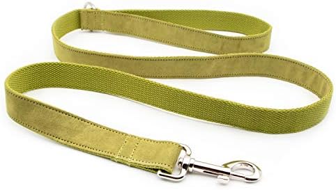Durable Personalized Dog Collar Fabric Engraved Metal (Olive Green)