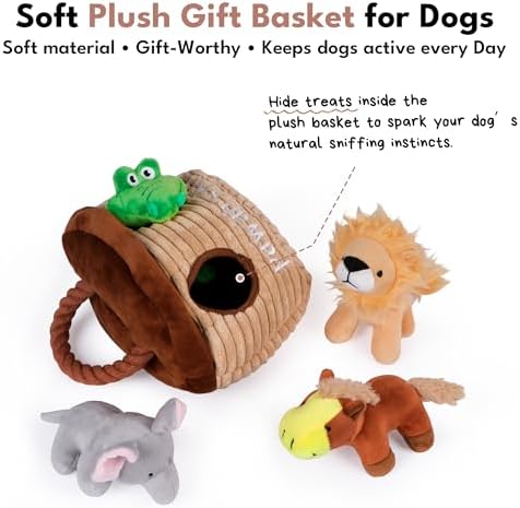 CHEWFFON Noah's Ark Burrow Dog Toy, 5-Pack Hide and Seek Toy