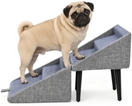 2-in-1 Foldable Dog Stairs & Footstool, Non-Slip Pet Steps for Small Dogs