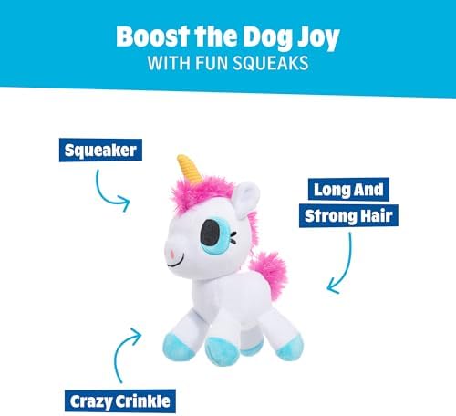 BarkBox Bob the Barking Unicorn Dog Toy - Toy for Small Dogs