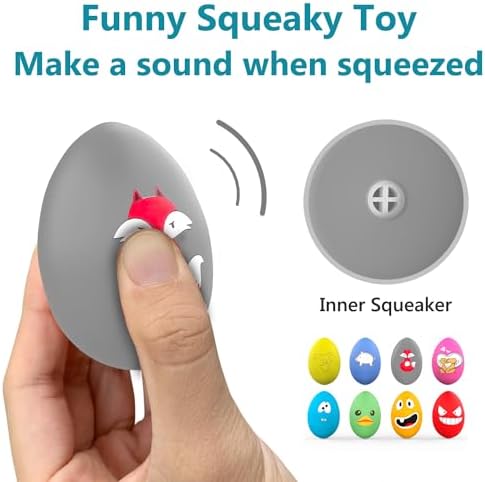 SCHITEC Squeaky Dog Toys, Latex Egg Balls for Puppies Small Medium Dogs