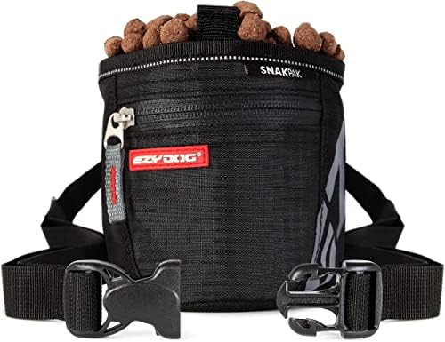 EzyDog SnakPak Wearable Dog Treat Bag with Magnetic Closure - Black