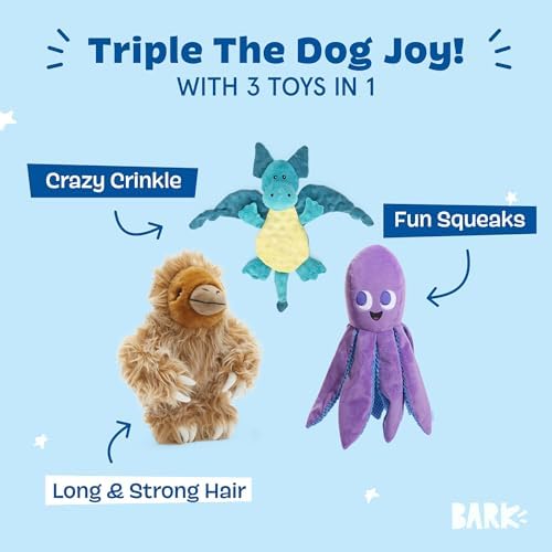 BARKBOX Best of BarkBox Interactive Plush Dog Toy Bundle