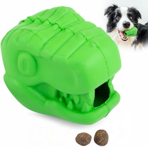 Jeffers Pet Natural Rubber Dog Chew Toy – T-rex Shape, Small - Treat Dispensing, Vanilla Scent, Durable, Non-Toxic, Dishwasher Safe, Interactive Fetch & Tug Toy, Dental Play - Perfect for Training