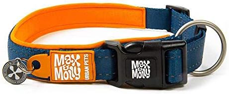 Max & Molly Matrix Smart ID Dog Collar, Ultra Comfortable Sport Dog Collar with Reflective Stitching & Lost Pet Protection, Orange Extra Small