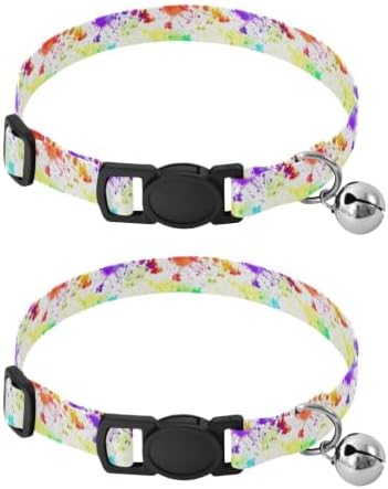 Splash Pop Rainbow Easy to Clean Kitten Collar 2 Pack Collars for Cats