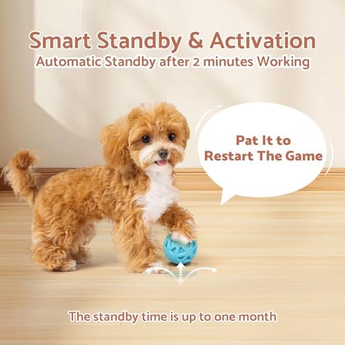 Interactive Dog Toys, [2026 Latest] Smart Dog Balls with Ball Cover, 4 Movement Modes, Durable TPU Material, Motion Activated Automatic Moving Rolling Ball