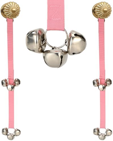 Luckyiren Dog Door Bell for Potty Training, Adjustable Length and Height, Pink