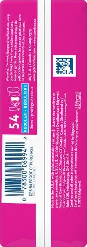 Carefree Panty Liners for Women, Regular, Wrapped, Unscented, 54ct (Pack of 2)
