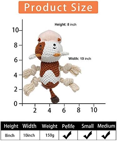 Sedioso Dog Toys Set, Large Dogs Toy, Stuffed Animal Dog Chew Toy, Soft Plush Dogs Toys Pack for Small. Middle, Large Breed(3-Pack, Cow)