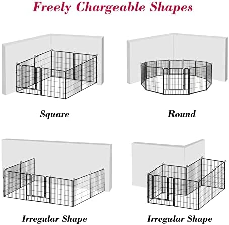 Outdoor Dog Fence Playpen, 32 inch Pet Playpen 12 Panels Puppy Playpen Portable Fences Outdoor Exercise Pen with Doors for RV,Camping,Yard