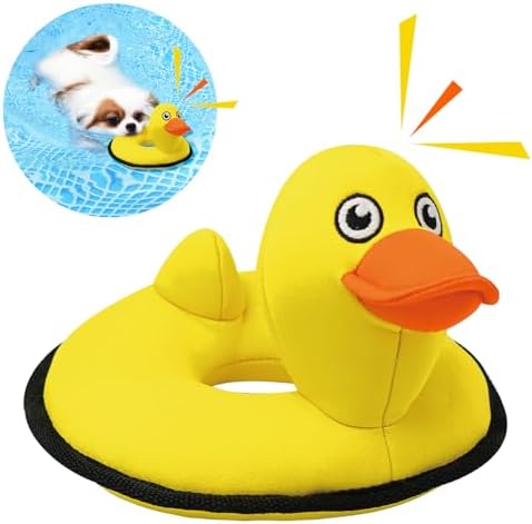 Floating Duck Dog Toy, Squeaky Water Pool Toy for Small Medium Dogs