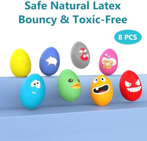 SCHITEC Squeaky Dog Toys, Latex Egg Balls for Puppies Small Medium Dogs