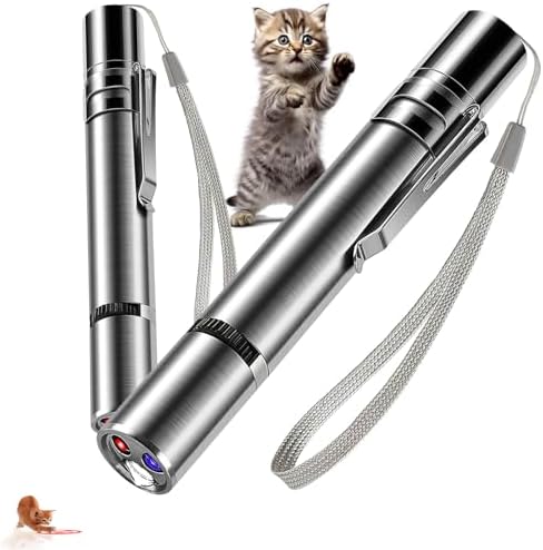 2 Pack Cat Laser Pointer Toys, USB Rechargeable Pet Teaser