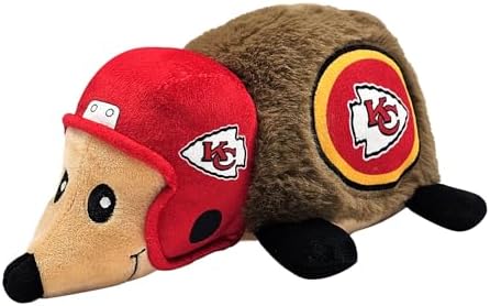 NFL Kansas City Chiefs Plush Hedgehog Toy for Dogs & Cats, Cool Soft Pet Toy for Fun and Interactive Play, Dog Chew Toy with Squeaker, Licensed Hot Pet Toy