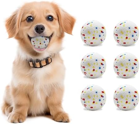 6 Pack Dog Balls, Specially Designed for Dogs that Like to chew, 2.2inch Stain-Resistant/Easy-Clean White Balls, Perfect for 2.2 Inch Automatic Dog Ball Launcher (ETPU Material)