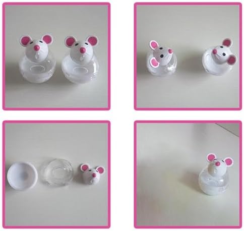 Tumbling Cat Treat Toy - Mouse Shape Pet Food Ball, Interactive Slow Feeder Puzzle, Adjusitable Snack Reward Dispenser,