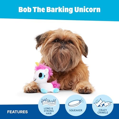 BarkBox Bob the Barking Unicorn Dog Toy - Toy for Small Dogs