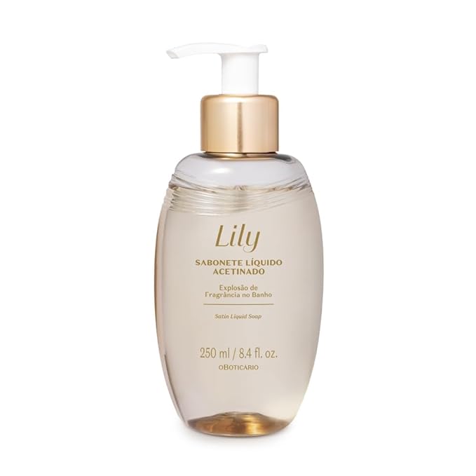 O Boticário Lily Satin Body Wash, Sophisticated Bath & Shower Gel Soap for Luxurious Soft Skin, Lily Fragrance Scented, 8.4 Ounce (250ml)