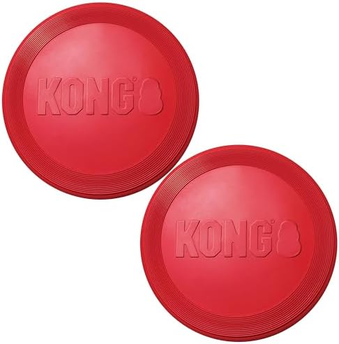 KONG Flyer, Natural Rubber Flying Disc, for Small Dogs (Pack of 2)