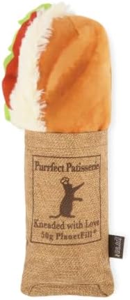 P.L.A.Y. Cute Cat Toys - Feline Frenzy Interactive Kicker Toy, Sandwich Food Themed Catnip Filled Toy, Great for Adult Cats and Kittens - Double Stitched, Recycled Materials, Crinkles (Tuna Baguette)