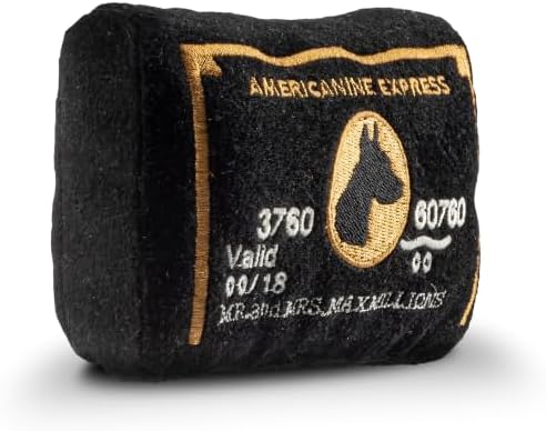 Dog Diggin Designs Americanine Express Bark Plush Dog Toy | Luxury-Inspired Parody Credit Card Dog Toy with Squeaker, Soft Plush Novelty Dog Toy – Don’t Leave Home Without It