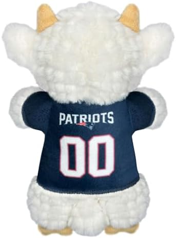 Pets First NFL New England Patriots Goat Plush Toy for Dogs and Cats with Squeaker, Wearing a Team Jersey! Fun & Sporty Goat Shaped Dog Chew Toy, Interactive Pet Toy