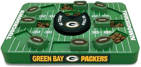 Pets First NFL Green Bay Packers Large Puzzle Toy, New Size, Interactive Dog Treat & Slow Feeding Toy