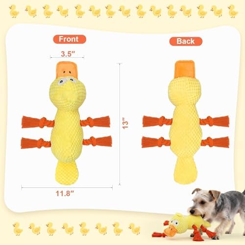 Squeaky Dog Toys, Interactive Duck Dog Toy for Small Medium Dogs
