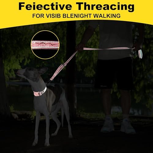 AirTag Dog Collar, Reflective Nylon, Metal Buckle, IP68, Dog Collar with AirTag Holder, Heavy Duty Dog Collars for Large Medium Small Dogs (Blush Pink, M：Width 1",Neck 13.4"-18.9")