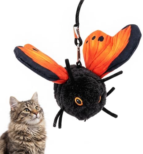 Fluttering Butterfly Cat Toy, 2027 New Cat Toys for Indoor Cats (Orange)