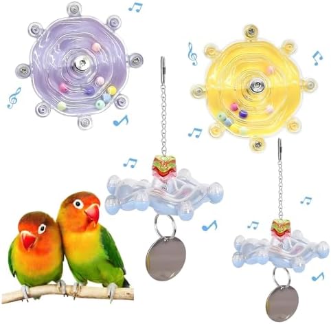 4pcs Bird Toys for Parakeets, Colorful Spinner Wheel (Rondom Color)