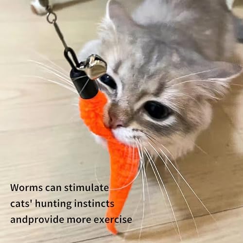 10Pcs Cat Fishing Pole Toy Attachments and 1PC Black String