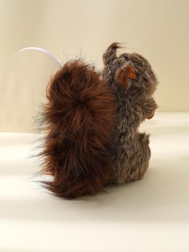 Squirrel Squeaky Dog Toy for Aggressive Chewers, Plush Interactive Dog Toy for Small Medium Large Dogs, Soft Stuffed Puppy Toy for Chewing, Fetch, Tug, Boredom Relief and Indoor Play