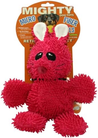 MIGHTY® Medium Microfiber Balls: 2 Pack Pig Rabbit Dog Toys