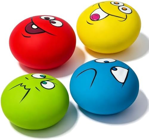 Squeaky Dog Toys for Small Dogs, Mini Breeds, 2.2" Flat Latex Ball