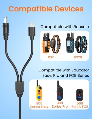 Sinoacc for Bousnic Dog Shock Collar RS2 RS2A RS2B Replacement Charger