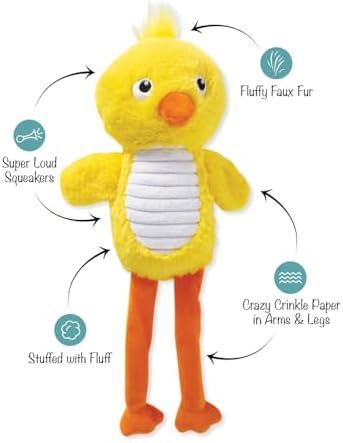 Fringe Studio Plush Dog Toy, Spring Chicken, Pet Shop Collection (314133)
