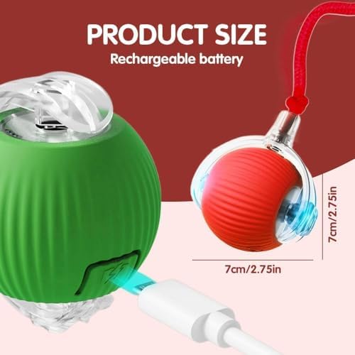2PCS Interactive Cat Toy Rolling Ball Chewie Viral Dog Ball