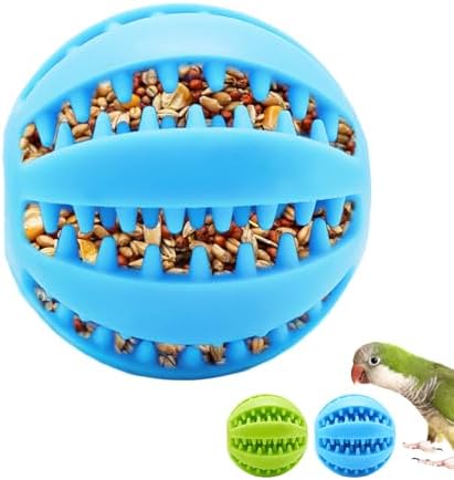 2 Pcs Parrot Feeder Chew Toy Balls, Bird Foraging Interactive Toys, Suitable for Small Animals and All Birds,Parakeet,Parrots,Lovebirds,Macaws,Hamsters,Guinea Pigs