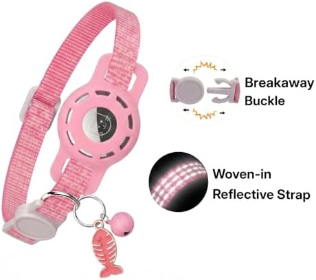 AirTag Cat Collar, Breakaway Reflective Adjustable Kitten Collar