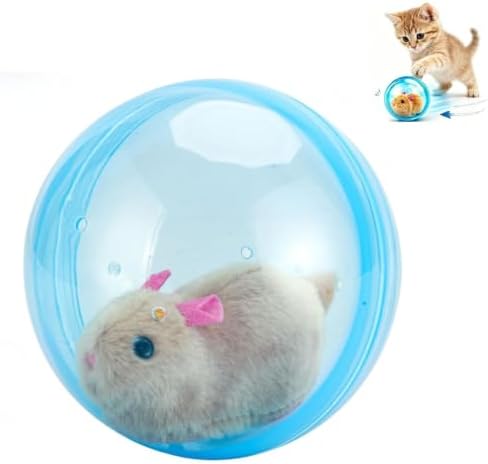 2026 New Self-Rolling Interactive Cat Ball Realistic Animal Automatic Moving Rolling Cat Ball 360° Rolling Spin Moving Cat Ball Fun Indoor Interactive Pet Ball for Cats Dogs Chasing (Blue)
