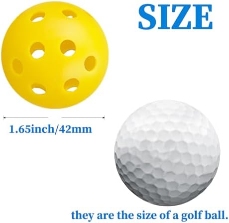 12Pcs Cat Ball Toy, Low Noise No Bells Holey Plastic Cat Balls, Funny Interactive Cats Toys for Indoor Cats, Firm Toy Balls for Kitten Puppy Ferret Bird (1.65", Yellow)