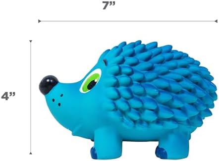 Outward Hound Tootiez Hedgehog Grunting Latex Rubber Dog Toy for Large Dogs, 4" x 7", Squeaky Interactive Dog Toy for Gentle Chewers