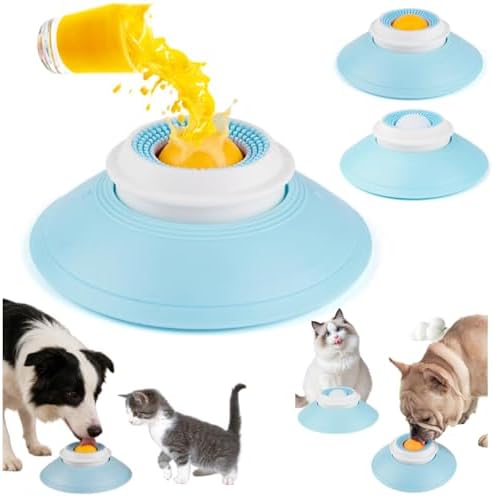 Dog Cat Licks Toys for Liquid Food, 2026 New Non-Slip Dog Lick Bowl Toys, Anxieties Relief Slow Feeder Dog Lick Ball Treat Dispenser (Orange Ball)