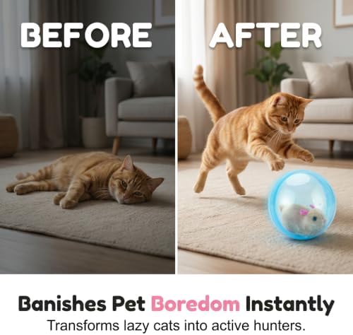 Self Rolling Interactive Cat Ball Toy Interactive Pet Ball for Cats Dogs