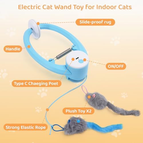 Automatic Interactive Cat Toys for Indoor Cats Hanging Cat Toy, Blue